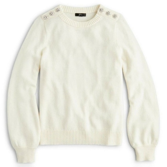 J. Crew Sweaters - J Crew Crewneck Sweater With Jeweled Buttons